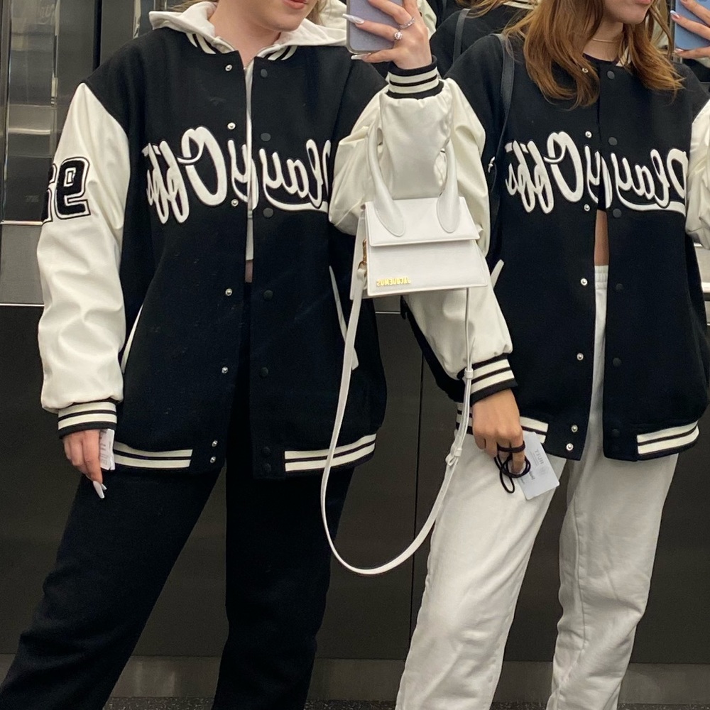 Black and white bomber, H&M, size L